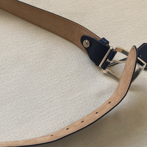 NWT | LINKS & KINGS | Exotic Lizard Luxury Belt in Navy - Picture 16 of 16